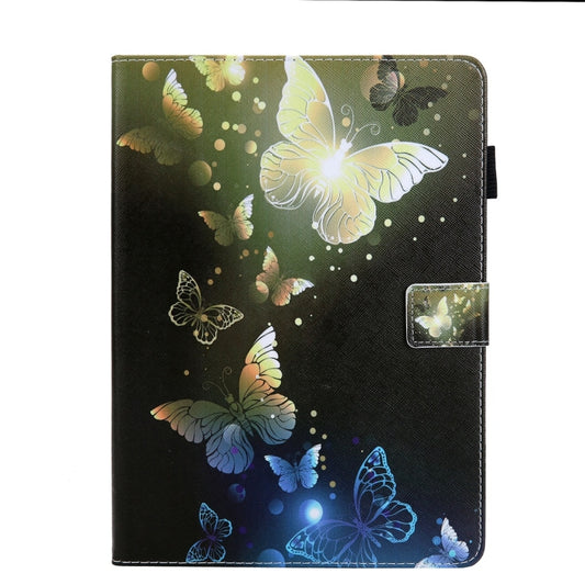 For iPad 10.2 2021 / 2020 / 2019 Coloured Drawing Pattern Horizontal Flip Leather Case with Holder & Card Slots & Photo Frame(Golden Butterfly) - iPad 10.2 Cases by buy2fix | Online Shopping UK | buy2fix