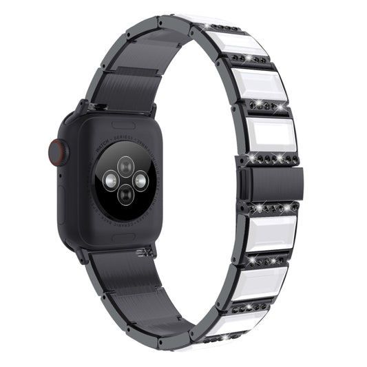 XingYao Series Two-tone Steel Watch Band For Apple Watch Ultra 49mm&Watch Ultra 2 49mm / Series 9&8&7 45mm / SE 3&SE 2&6&SE&5&4 44mm / 3&2&1 42mm(Black+White) by buy2fix