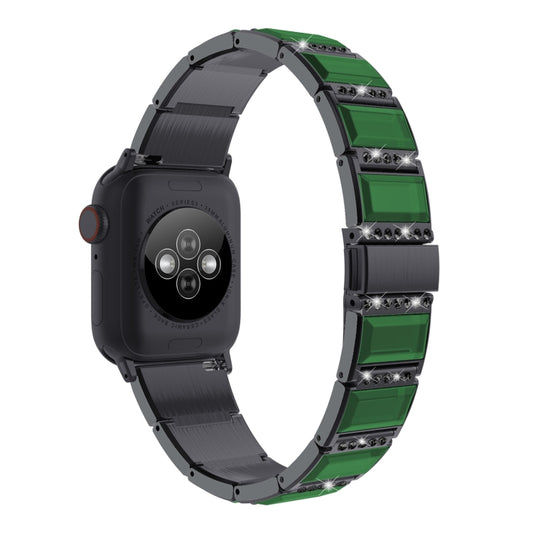 XingYao Series Two-tone Steel Watch Band For Apple Watch Ultra 49mm&Watch Ultra 2 49mm / Series 9&8&7 45mm / SE 3&SE 2&6&SE&5&4 44mm / 3&2&1 42mm(Black+Green) by buy2fix