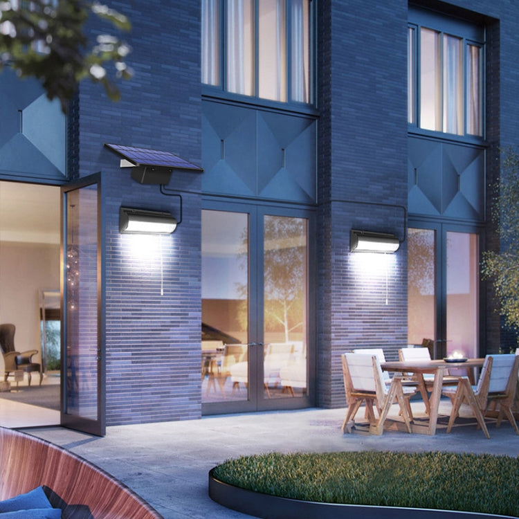 Pull-Switch 2 in 1 Solar Light 60-LEDs Landscape Courtyard Wall Lamp, Light Color:White Light(Black Shell) by buy2fix