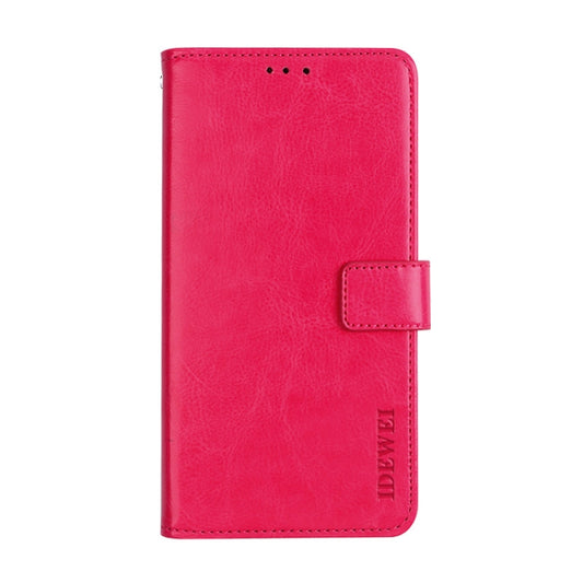 For Blackview A80S idewei Crazy Horse Texture Horizontal Flip Leather Case with Holder & Card Slots & Wallet(Rose Red) by idewei