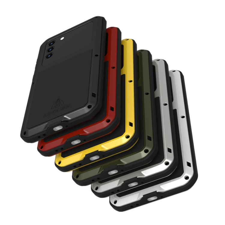 For Samsung Galaxy S21+ 5G LOVE MEI Metal Shockproof Waterproof Dustproof Protective Case with Glass(Yellow) by LOVE MEI