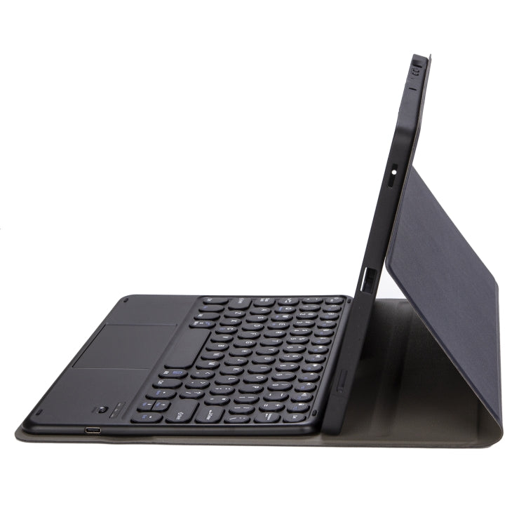 YA102B-A Detachable Lambskin Texture Round Keycap Bluetooth Keyboard Leather Tablet Case with Touch Control & Pen Slot & Stand For iPad 10.2 (2020) & (2019) / Air 3 10.5 inch / Pro 10.5 inch(Dark Blue) by buy2fix