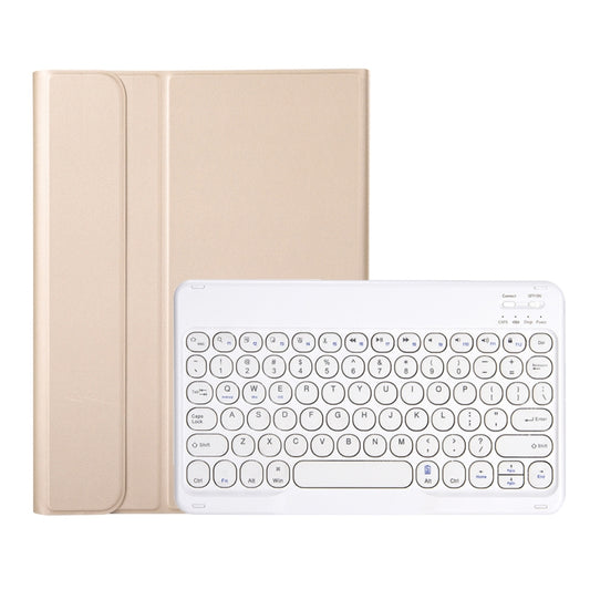 YA102B Detachable Lambskin Texture Round Keycap Bluetooth Keyboard Leather Tablet Case with Pen Slot & Stand For iPad 10.2 (2020) & (2019) / Air 3 10.5 inch / Pro 10.5 inch(Gold) by buy2fix