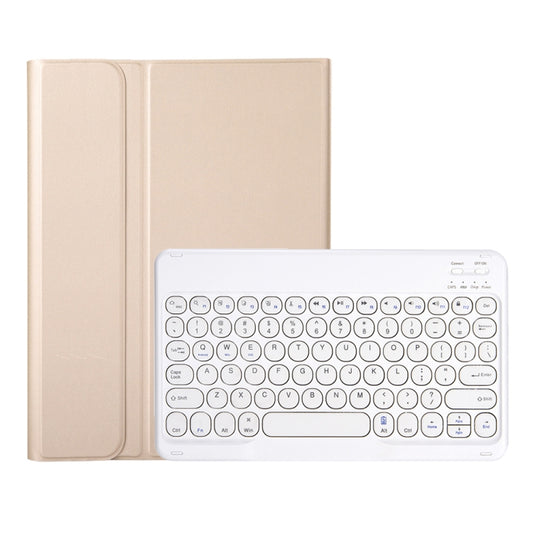 YA610B Detachable Lambskin Texture Round Keycap Bluetooth Keyboard Leather Tablet Case with Pen Slot & Stand For Samsung Galaxy Tab S6 Lite 10.4 P610 & P615 (2020)(Gold) by buy2fix