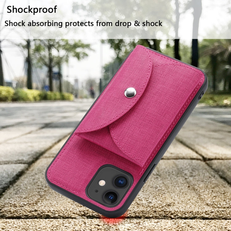 For iPhone 12 Pro ViLi T Series TPU + PU Woven Fabric Magnetic Protective Case with Wallet(Rose Red) - iPhone 12 / 12 Pro Cases by ViLi | Online Shopping UK | buy2fix