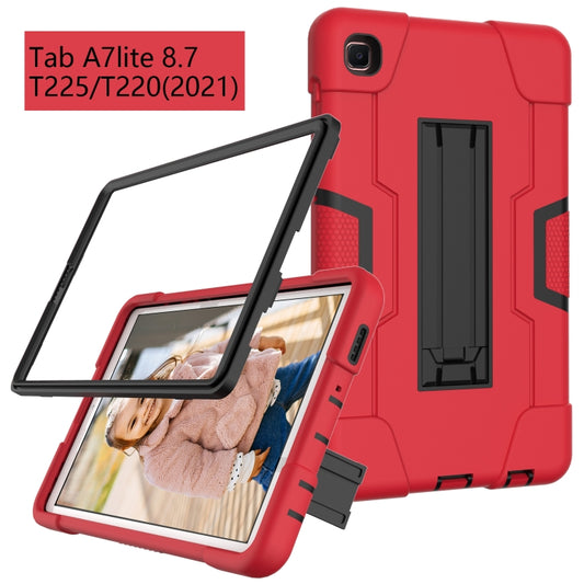 For Samsung Galaxy Tab A7 10.4 (2020) Contrast Color Robot Shockproof Silicone + PC Protective Case with Holder(Red + Black) - Other Galaxy Tab PC by buy2fix | Online Shopping UK | buy2fix