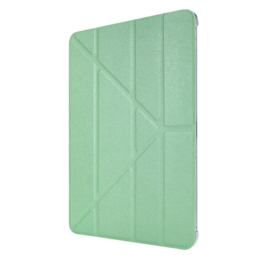 For iPad Air 13 2025 / 2024 / iPad Pro 12.9 2022 / 2021 Silk Texture Horizontal Deformation Flip Leather Tablet Case with Holder(Green) by buy2fix