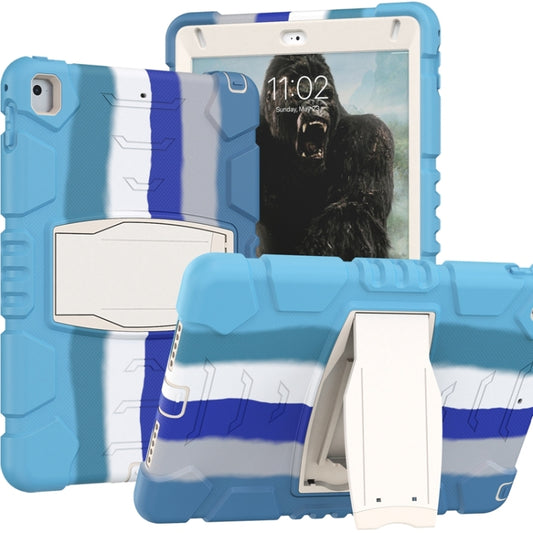 3-Layer Protection Screen Frame + PC + Silicone Shockproof Combination Case with Holder For iPad 9.7 (2018) / (2017) / Air 2 / Pro 9.7(Colorful Blue) - iPad Pro 9.7 inch Cases by buy2fix | Online Shopping UK | buy2fix