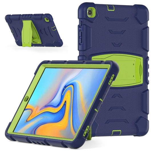 For Samsung Galaxy Tab A 10.1 (2019) T510 3-Layer Protection Screen Frame + PC + Silicone Shockproof Combination Case with Holder(NavyBlue+Lime) - Tab A 10.1 (2019) T510 / T515 by buy2fix | Online Shopping UK | buy2fix
