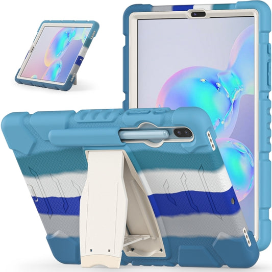 For Samsung Galaxy Tab S6 T860 3-Layer Protection Screen Frame + PC + Silicone Shockproof Combination Case with Holder(Colorful Blue) - Other Galaxy Tab PC by buy2fix | Online Shopping UK | buy2fix