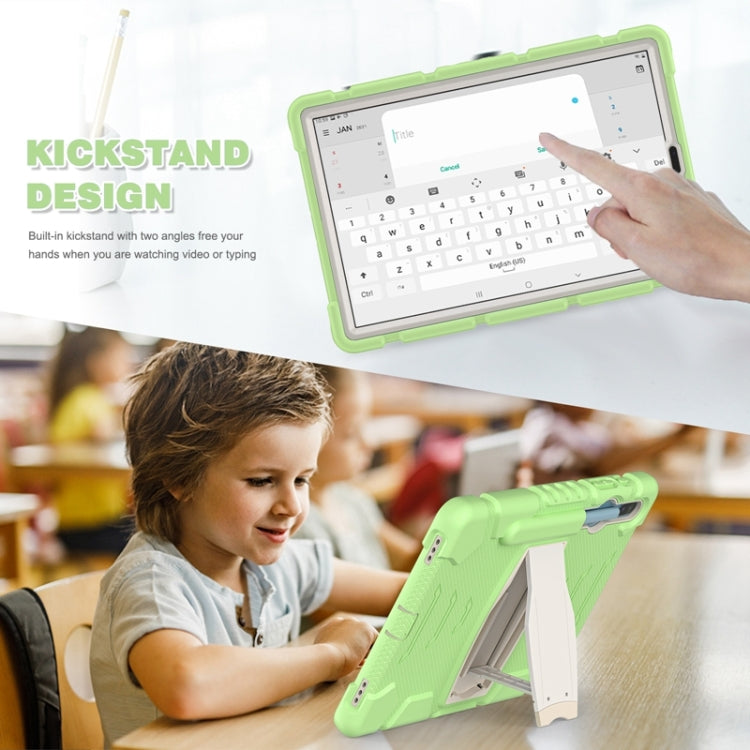 For Samsung Galaxy Tab S6 T860 3-Layer Protection Screen Frame + PC + Silicone Shockproof Combination Case with Holder(Matcha Green) - Other Galaxy Tab PC by buy2fix | Online Shopping UK | buy2fix