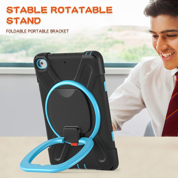 Silicone + PC Protective Case with Holder & Shoulder Strap For iPad mini 5 / 4(Black+Blue) - iPad mini (2019) / mini 5 Cases by buy2fix | Online Shopping UK | buy2fix