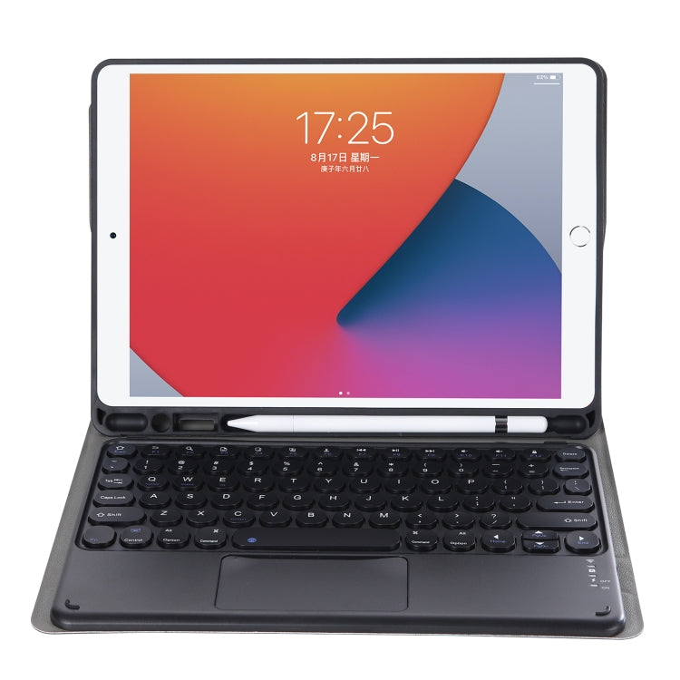 YA11B-A 2021 Detachable Lambskin Texture Round Keycap Bluetooth Keyboard Leather Tablet Case with Touch Control & Pen Slot & Stand For iPad Pro 11 2021 / Air4 / Air5 / Pro 11(Black) by buy2fix