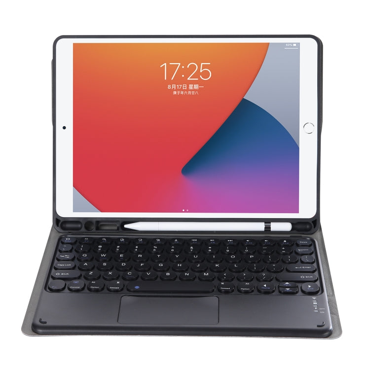 YA11B-A 2021 Detachable Lambskin Texture Round Keycap Bluetooth Keyboard Leather Tablet Case with Touch Control & Pen Slot & Stand For iPad Pro 11 2021 / Air4 / Air5 / Pro 11(Dark Blue) - For iPad Pro by buy2fix | Online Shopping UK | buy2fix