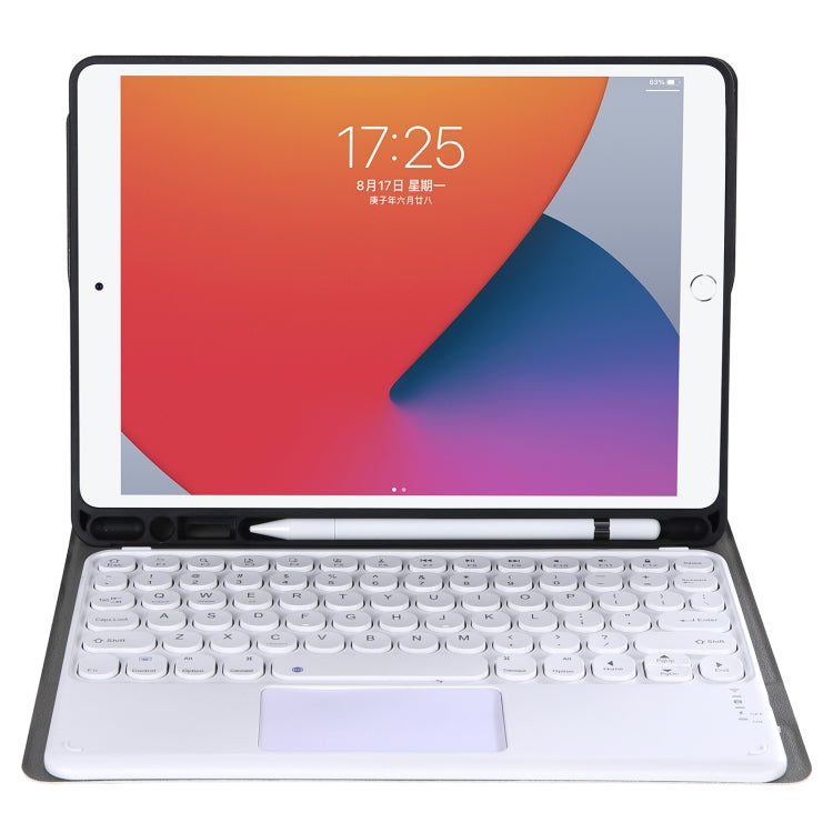 YA11B-A 2021 Detachable Lambskin Texture Round Keycap Bluetooth Keyboard Leather Tablet Case with Touch Control & Pen Slot & Stand For iPad Pro 11 2021 / Air4 / Air5 / Pro 11(Rose Gold) by buy2fix
