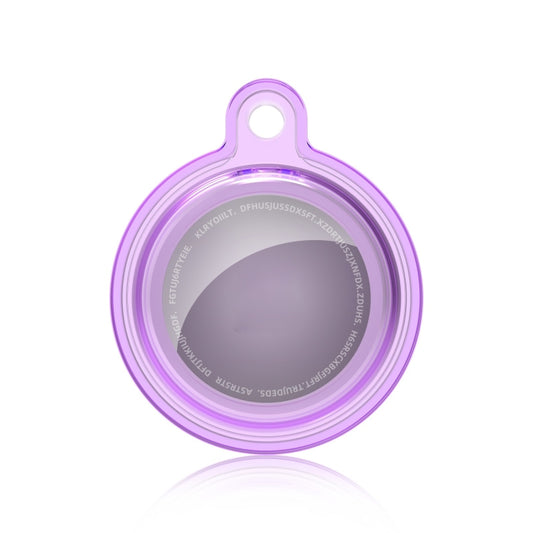 All-inclusive Clear Crystal Shockproof Protective Cover Case with Keychain Hook Loop For AirTag(Purple) by MOMAX