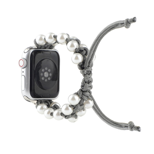 Umbrella Rope Bead Nylon Watch Band For Apple Watch Ultra 49mm&Watch Ultra 2 49mm / Series 9&8&7 45mm / SE 3&SE 2&6&SE&5&4 44mm / 3&2&1 42mm(Gray) by buy2fix