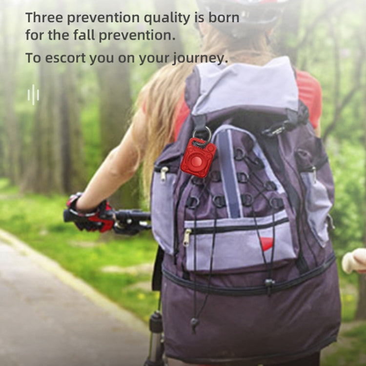 Punk Armor Anti-scratch Shockproof TPU Protective Cover Case with Keychain Hook Loop for AirTag(Black) by MOMAX