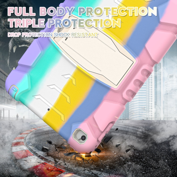 3-Layer Protection Screen Frame + PC + Silicone Shockproof Combination Case with Holder For iPad mini 5 / 4(Colorful Pink) - iPad mini (2019) / mini 5 Cases by buy2fix | Online Shopping UK | buy2fix