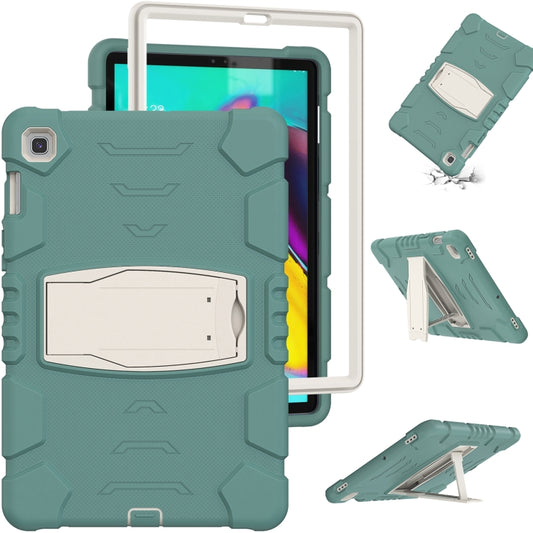 3-Layer Protection Screen Frame + PC + Silicone Shockproof Combination Case with Holder For Samsung Galaxy Tab S5e T720(Emerald Green) - Tab S5E 10.5 T720 / T725 by buy2fix | Online Shopping UK | buy2fix