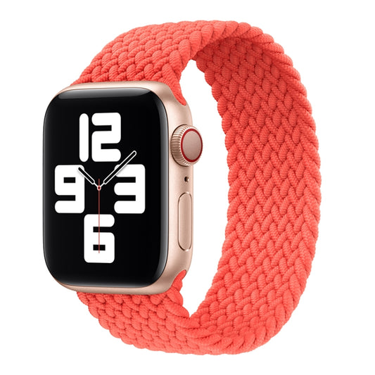 Metal Head Braided Nylon Solid Color Watch Band For Apple Watch Ultra 49mm&Watch Ultra 2 49mm / Series 9&8&7 45mm / SE 3&SE 2&6&SE&5&4 44mm / 3&2&1 42mm, Size:XS 135mm(Bright Orange) by buy2fix