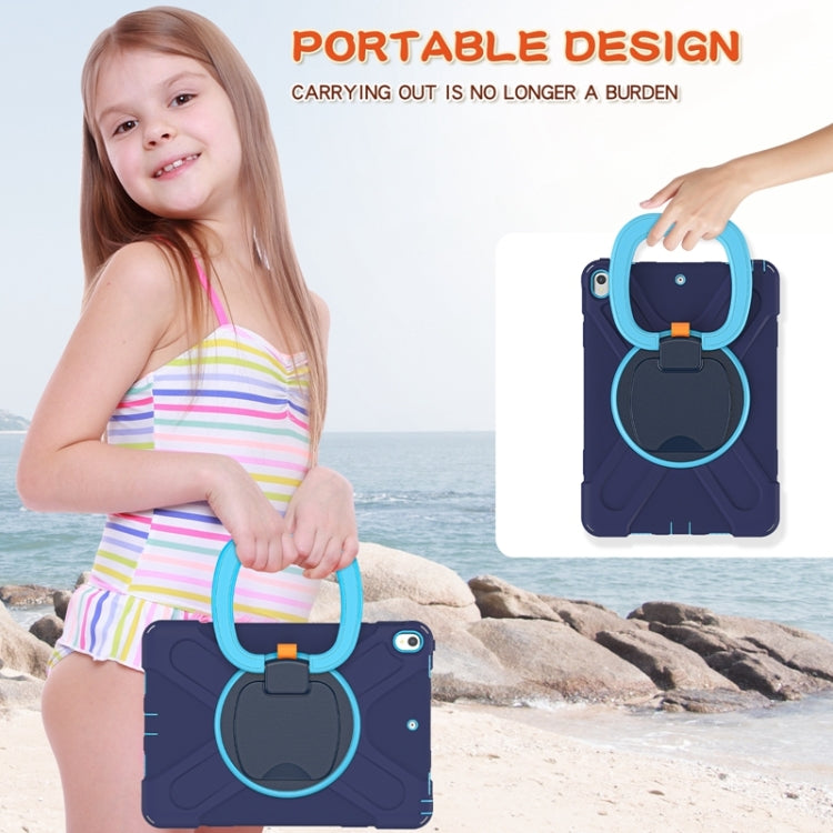 For iPad Pro 10.5 2017 / Air 10.5 2019 Silicone + PC Protective Case with Holder & Shoulder Strap(NavyBlue+Blue) - iPad Air (2019) Cases by buy2fix | Online Shopping UK | buy2fix