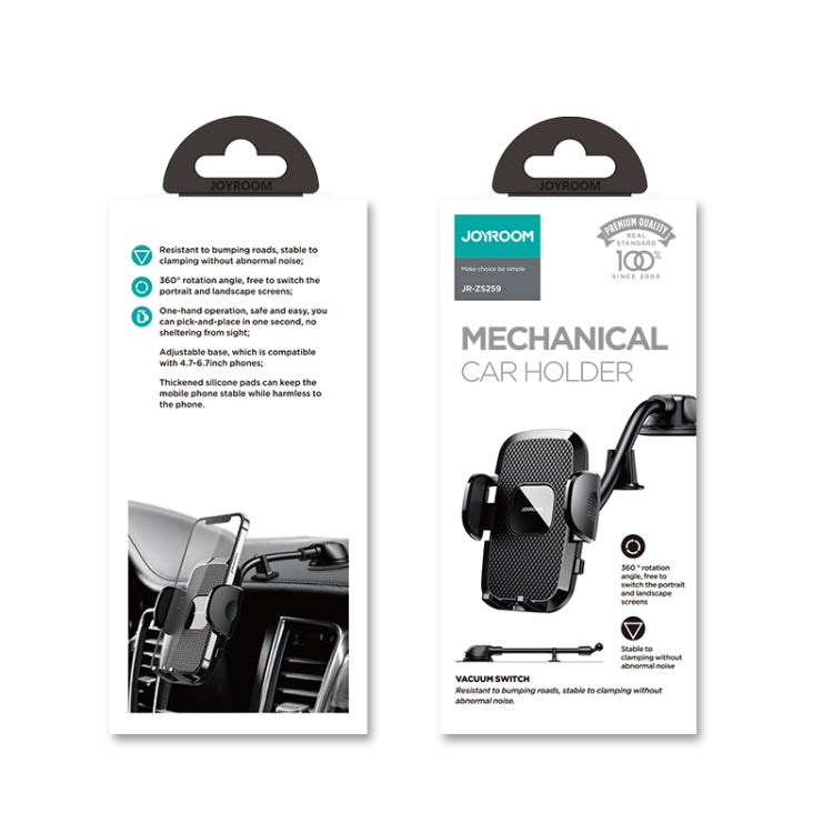 JOYROOM JR-ZS259 360 Degree Rotation Mechanical Car Holder, Style: Long Arm Sucker(Black) by JOYROOM