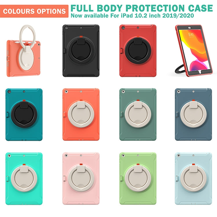 For iPad 10.2 2021 / 2020 / 2019 Shockproof TPU + PC Protective Case with 360 Degree Rotation Foldable Handle Grip Holder & Pen Slot(Matcha Green) - iPad 10.2 Cases by buy2fix | Online Shopping UK | buy2fix