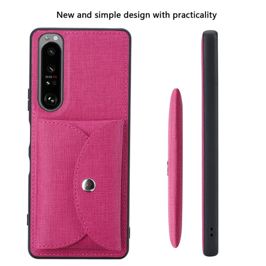 For Sony Xperia 1 III ViLi T Series TPU + PU Woven Fabric Magnetic Protective Case with Wallet(Rose Red) - Sony Cases by ViLi | Online Shopping UK | buy2fix