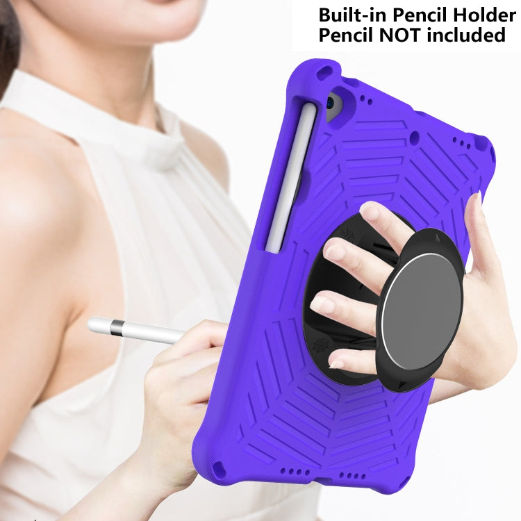 For iPad 10.2 2021 / 2020 / 2019 Spider King EVA Protective Case with Adjustable Shoulder Strap & Holder & Pen Slot(Purple) - iPad 10.2 Cases by buy2fix | Online Shopping UK | buy2fix