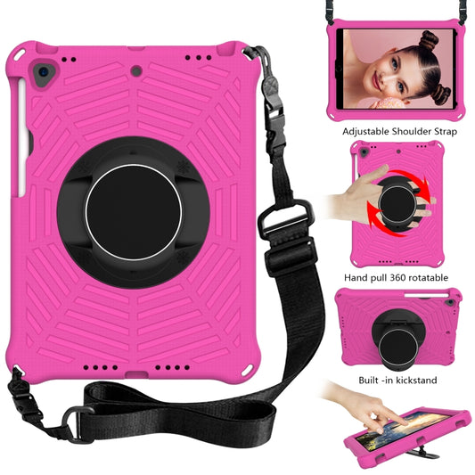 For iPad 10.2 2021 / 2020 / 2019 Spider King EVA Protective Case with Adjustable Shoulder Strap & Holder & Pen Slot(Rose Red) - iPad 10.2 Cases by buy2fix | Online Shopping UK | buy2fix