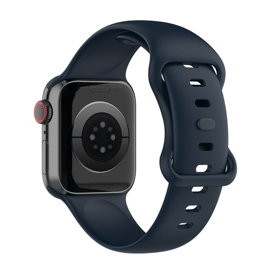 Large Size Silicone Watch Band For Apple Watch Ultra 49mm & Ultra 2 49mm / Series 9&8&7 45mm / SE 3&SE 2&6&SE&5&4 44mm / 3&2&1 42mm(Dark Blue) by buy2fix