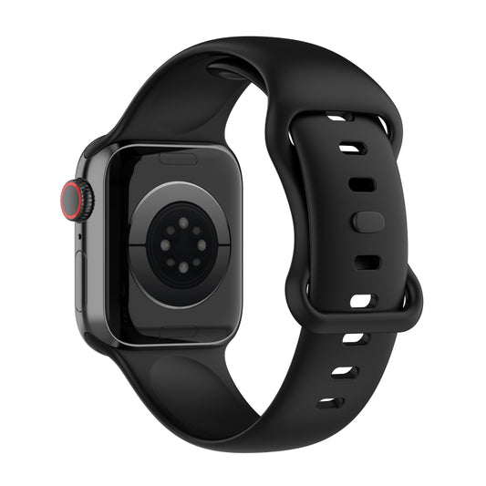 Large Size Silicone Watch Band For Apple Watch Ultra 49mm & Ultra 2 49mm / Series 9&8&7 45mm / SE 3&SE 2&6&SE&5&4 44mm / 3&2&1 42mm(Black) by buy2fix