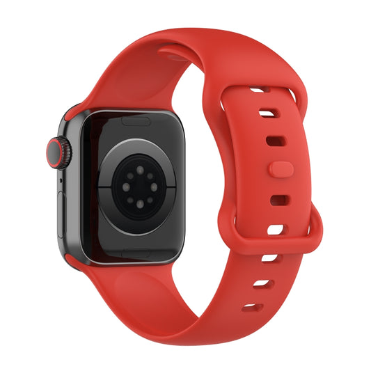Large Size Silicone Watch Band For Apple Watch Series Series 9&8&7 41mm / SE 3&SE 2&6&SE&5&4 40mm / 3&2&1 38mm(Red) by buy2fix
