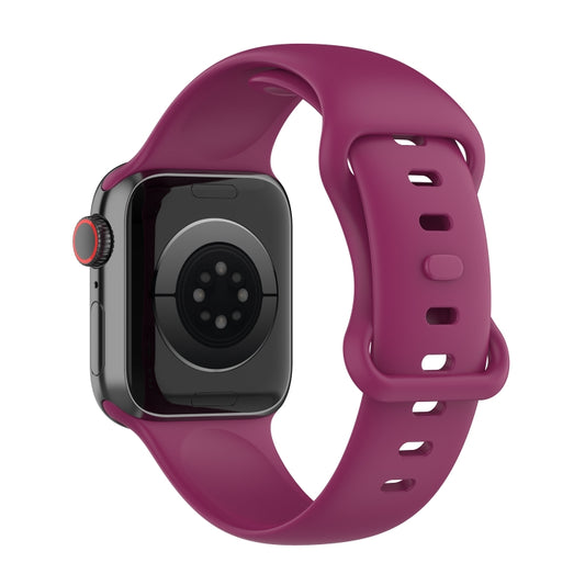 Large Size Silicone Watch Band For Apple Watch Series Series 9&8&7 41mm / SE 3&SE 2&6&SE&5&4 40mm / 3&2&1 38mm(Red Wine) by buy2fix