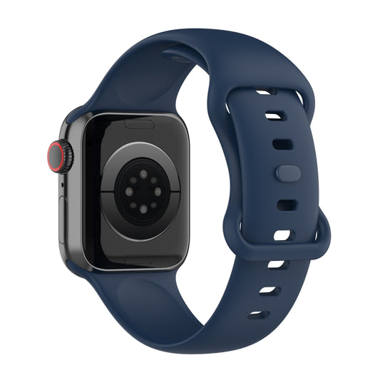 Small Size Silicone Watch Band For Apple Watch Ultra 49mm& Ultra 2 49mm / Series 9&8&7 45mm / SE 3&SE 2&6&SE&5&4 44mm / 3&2&1 42mm(Navy Blue) by buy2fix