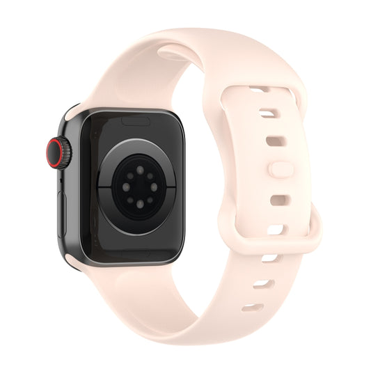 Small Size Silicone Watch Band For Apple Watch Series 9&8&7 41mm / SE 3&SE 2&6&SE&5&4 40mm / 3&2&1 38mm(Sand Pink) by buy2fix