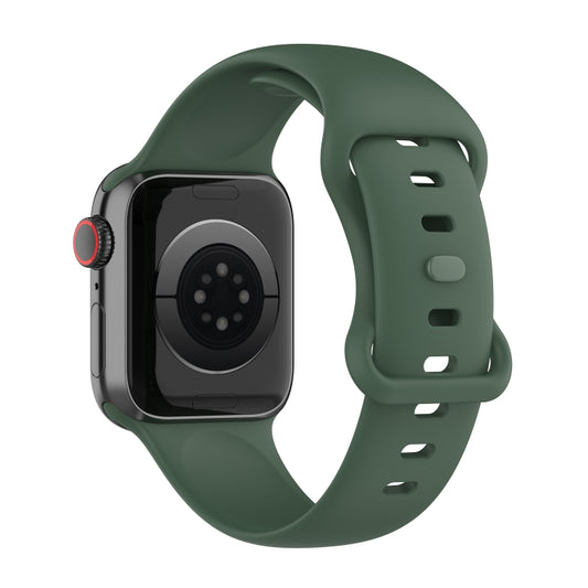 Small Size Silicone Watch Band For Apple Watch Series 9&8&7 41mm / SE 3&SE 2&6&SE&5&4 40mm / 3&2&1 38mm(Dark Green) by buy2fix