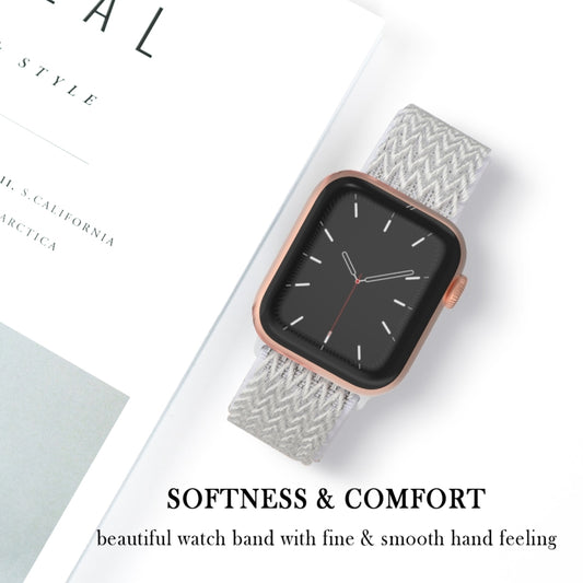 Wave Texture Nylon Watch Band For Apple Watch Ultra 49mm&Watch Ultra 2 49mm / Series 9&8&7 45mm / SE 3&SE 2&6&SE&5&4 44mm / 3&2&1 42mm(Seashell) by buy2fix