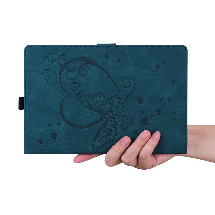 For Samsung Tab S7+ T970 T976B Love Butterfly Pattern Horizontal Flip Leather Case with Holder(Blue) by buy2fix