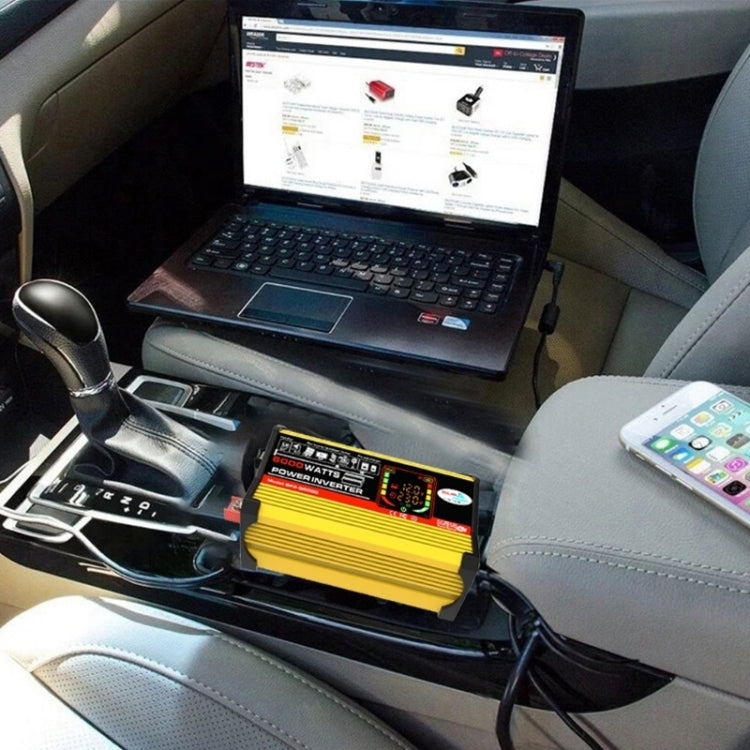 Legend III Generation DC12V to AC220V 6000W Modified Square Wave Car Power Inverter with LED Display(Yellow) by buy2fix