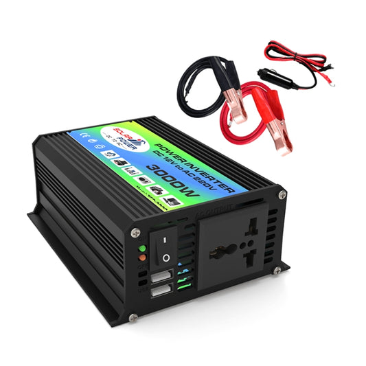 Tang I Generation 12V to 220V 3000W Modified Square Wave Intelligent Car Power Inverter with Dual USB(Black) by buy2fix