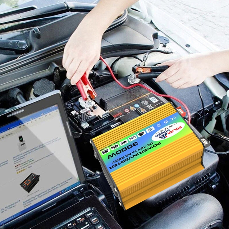 Tang I Generation 12V to 220V 3000W Modified Square Wave Intelligent Car Power Inverter with Dual USB(Yellow) by buy2fix