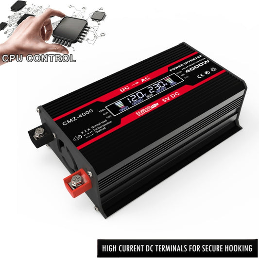 Zhizun Modified Sinewave 12V to 220V 4000W Car Power Inverter(Black) by buy2fix