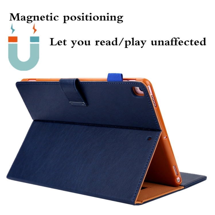 For iPad 5 / 6 / 7 / 8 / 9 Business Style Horizontal Flip Leather Case with Holder & Card Slot & Photo Frame & Wallet & Hand Strap & Sleep / Wake-up Function(Blue) - iPad 4 & 3 & 2 Cases by buy2fix | Online Shopping UK | buy2fix