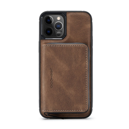 For iPhone 12 mini JEEHOOD Magnetic Zipper Horizontal Flip Leather Case with Holder & Card Slot & Wallet (Brown) - iPhone 12 mini Cases by JEEHOOD | Online Shopping UK | buy2fix