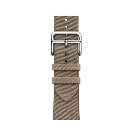Two-color Nylon Braid Watch Band For Apple Watch Ultra 49mm&Watch Ultra 2 49mm / Series 9&8&7 45mm / SE 3&SE 2&6&SE&5&4 44mm / 3&2&1 42mm(Light Khaki) by buy2fix