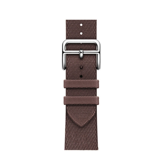 Two-color Nylon Braid Watch Band For Apple Watch Ultra 49mm&Watch Ultra 2 49mm / Series 9&8&7 45mm / SE 3&SE 2&6&SE&5&4 44mm / 3&2&1 42mm(Dark Brown) by buy2fix