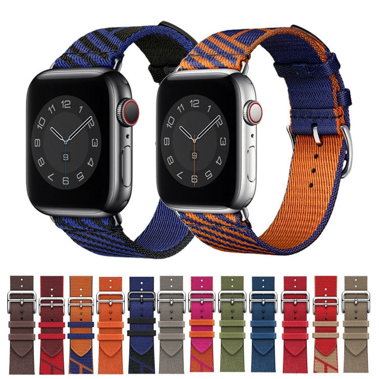Two-color Nylon Braid Watch Band For Apple Watch Ultra 49mm&Watch Ultra 2 49mm / Series 9&8&7 45mm / SE 3&SE 2&6&SE&5&4 44mm / 3&2&1 42mm(Rose Red) by buy2fix